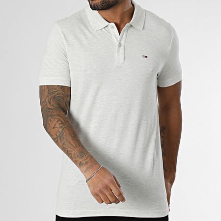 Tommy Jeans - Placket 0676 Polo manga corta Slim Gris brezo