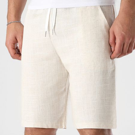 LBO - Pantalones cortos chinos de lino 1840 Beige