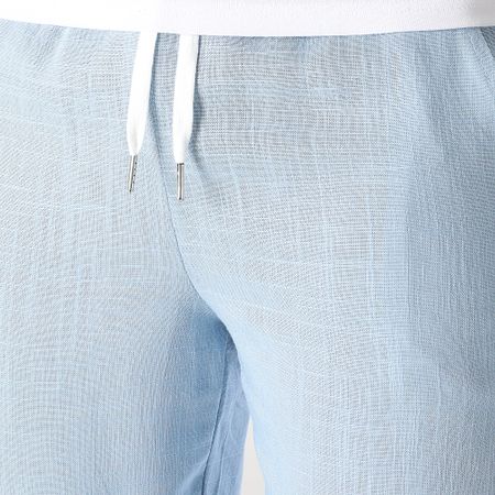 LBO - Pantalones cortos chinos de lino 1859 Azul claro