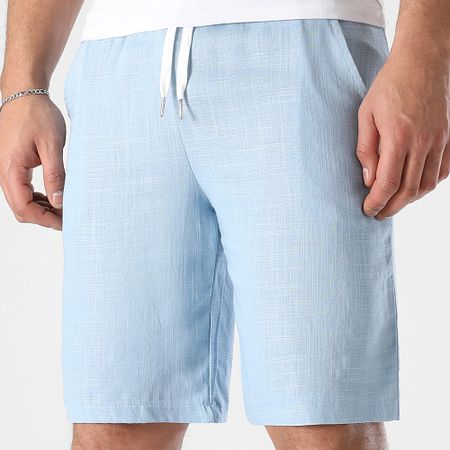 LBO - Pantalones cortos chinos de lino 1859 Azul claro