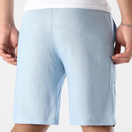 LBO - Pantalones cortos chinos de lino 1859 Azul claro