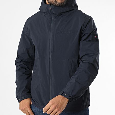 Tommy Hilfiger - Chaqueta con capucha y cremallera de marca 8905 Navy