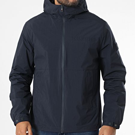 Tommy Hilfiger - Chaqueta con capucha y cremallera de marca 8905 Navy