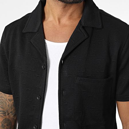 Zayne Paris  - Conjunto de camisa negra de manga corta y pantalón corto de jogging