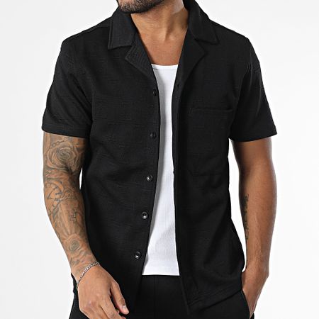 Zayne Paris  - Conjunto de camisa negra de manga corta y pantalón corto de jogging