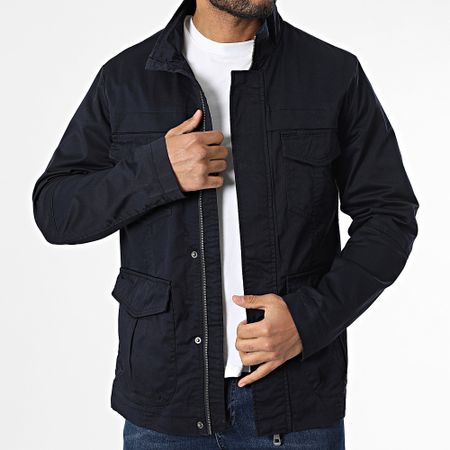 Kymaxx - Chaqueta azul marino con cremallera