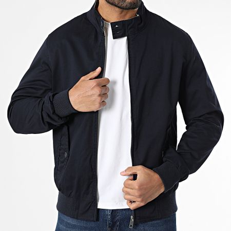 Kymaxx - Chaqueta azul marino con cremallera
