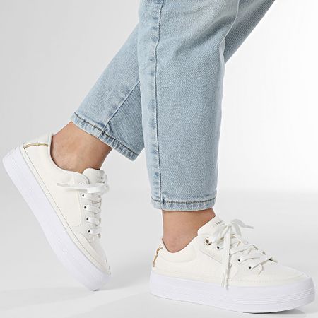 Tommy Hilfiger - Zapatillas mujer Essential Vulcan Textile 8323 Ecru