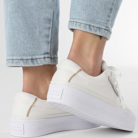 Tommy Hilfiger - Zapatillas mujer Essential Vulcan Textile 8323 Ecru