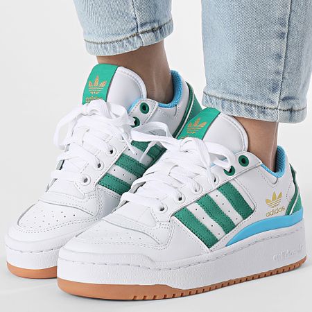 Adidas Originals - Zapatillas Forum Bold Stripes W JI0062 Cloud White Court Green Sky Rush Mujer