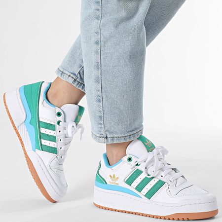 Adidas Originals - Zapatillas Forum Bold Stripes W JI0062 Cloud White Court Green Sky Rush Mujer