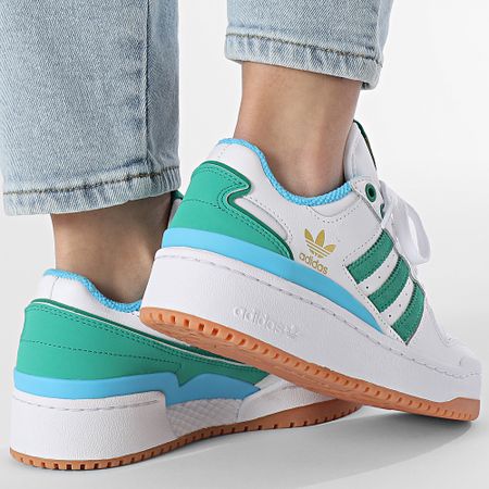Adidas Originals - Zapatillas Forum Bold Stripes W JI0062 Cloud White Court Green Sky Rush Mujer