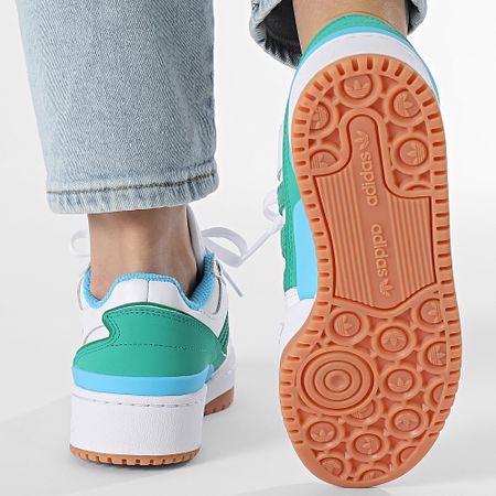Adidas Originals - Zapatillas Forum Bold Stripes W JI0062 Cloud White Court Green Sky Rush Mujer