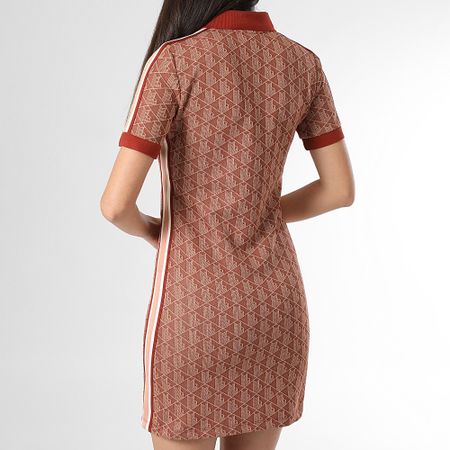 Lacoste - Vestido Mujer Con Rayas Slim Fit The Blend Burdeos