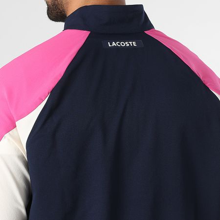 Lacoste - Traje A Rayas Cocodrilo Logo Azul Marino Beige Rosa