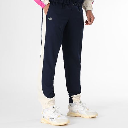 Lacoste - Traje A Rayas Cocodrilo Logo Azul Marino Beige Rosa