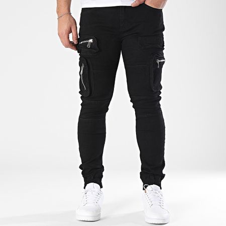 MTX - Pantalón cargo vaquero negro