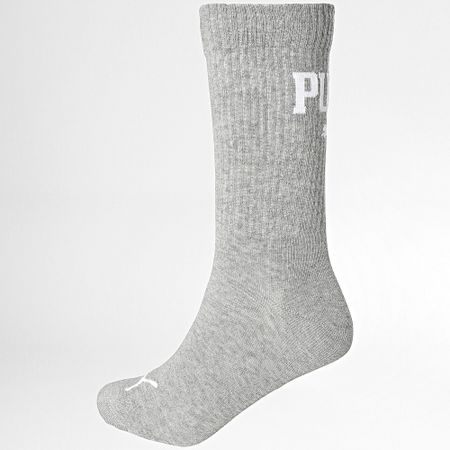 Puma - Lote de 3 pares de calcetines 701231484 Blanco Gris Brezo Negro