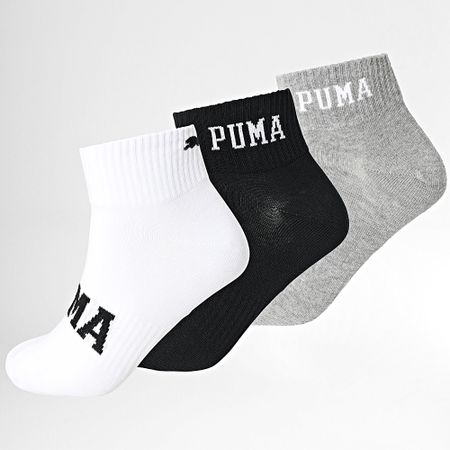 Puma - Lote de 3 pares de calcetines 701231486 Blanco Gris Brezo Negro