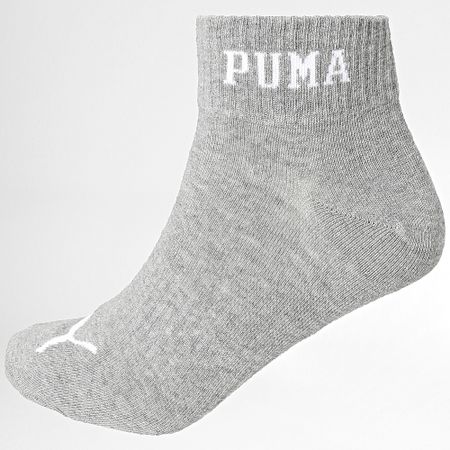 Puma - Lote de 3 pares de calcetines 701231486 Blanco Gris Brezo Negro