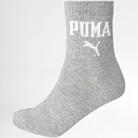 Puma - Lote de 3 pares de calcetines 701231485 Negro Blanco Gris Brezo
