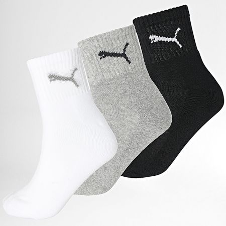 Puma - Lote de 3 pares de calcetines 231011001 Blanco Gris Brezo Negro