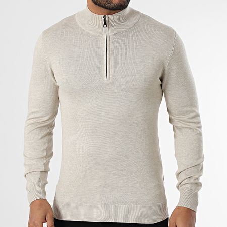 Frilivin - Jersey beige con cremallera