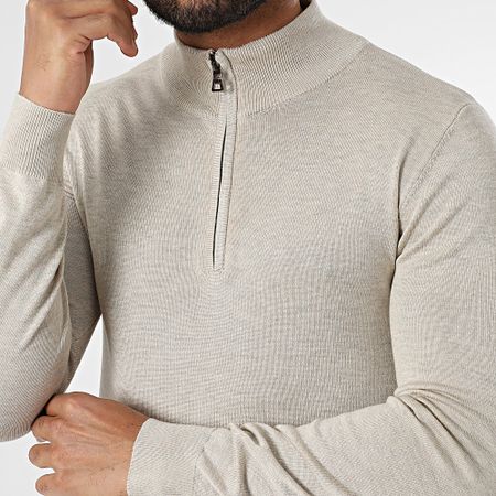 Frilivin - Jersey beige con cremallera