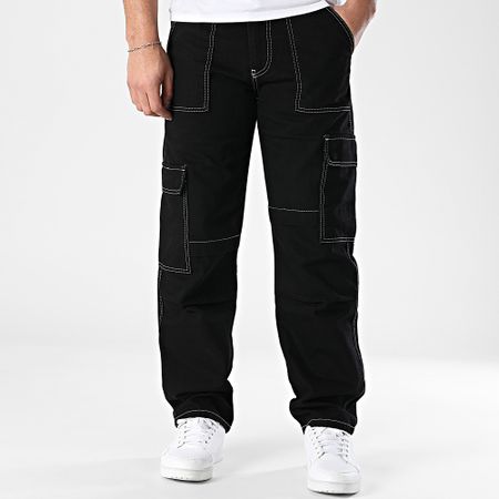 2Y Premium - Pantalón cargo vaquero negro