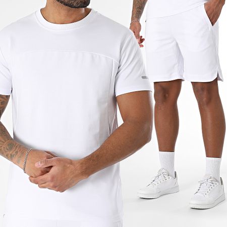 Classic Series - Conjunto de camiseta blanca y pantalón corto de jogging