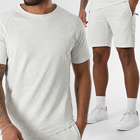 Classic Series - Conjunto de camiseta y pantalón corto gris jaspeado