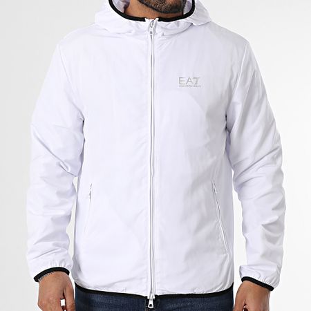 EA7 Emporio Armani - Chaqueta con capucha y cremallera 8NPB22-PNGRZ Blanco