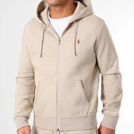 Polo Ralph Lauren - Conjunto de sudadera con capucha y pantalón de chándal Original Player Beige Chiné