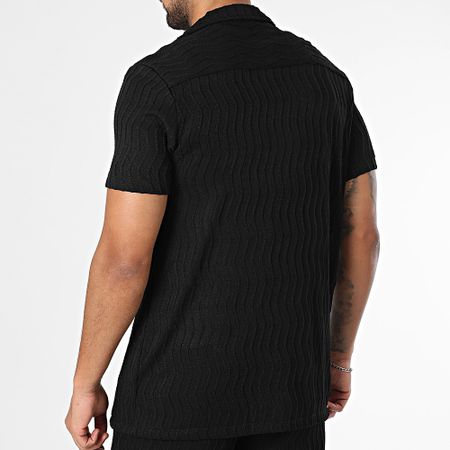 Zayne Paris  - Conjunto de camisa negra de manga corta y pantalón corto de jogging