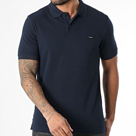 Calvin Klein - Polo de manga corta de piqué elástico 1196 Azul marino