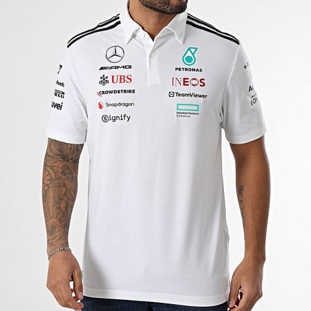 Adidas Performance - Mercedes JW0586 AMG Stripes Polo Manga Corta Blanco