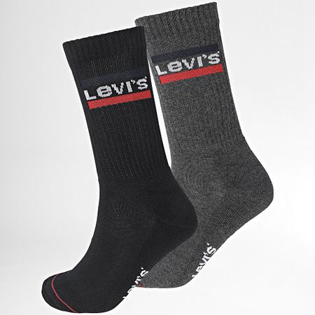 Levi's - Juego de 2 pares de calcetines 901012001 Negro Gris Carbón