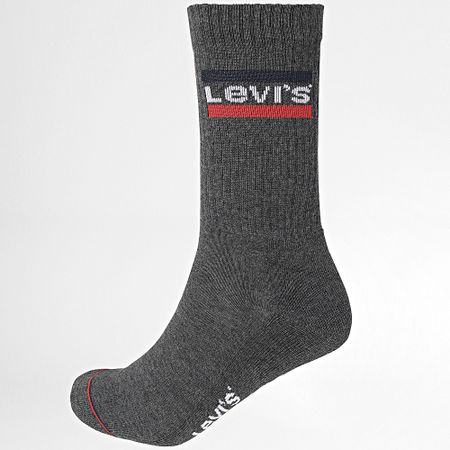 Levi's - Juego de 2 pares de calcetines 901012001 Negro Gris Carbón