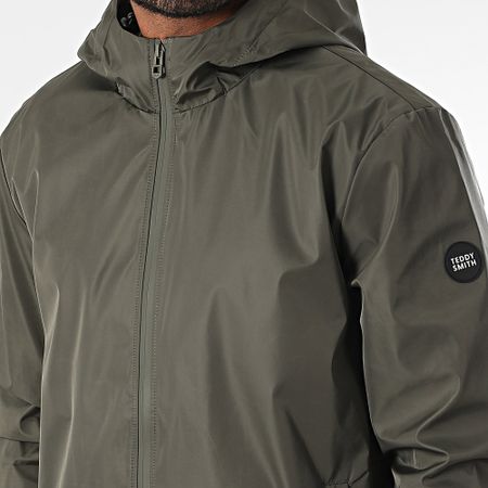 Teddy Smith - Chaqueta con cremallera y capucha Jimbo Verde caqui