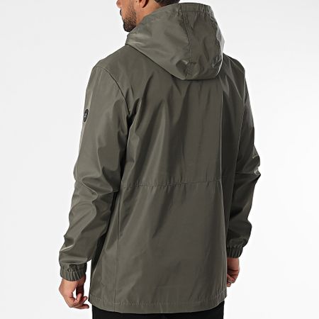 Teddy Smith - Chaqueta con cremallera y capucha Jimbo Verde caqui