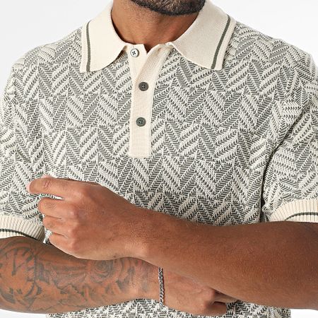 Jack And Jones - Polo de manga corta Lucody Structure Beige Verde Caqui