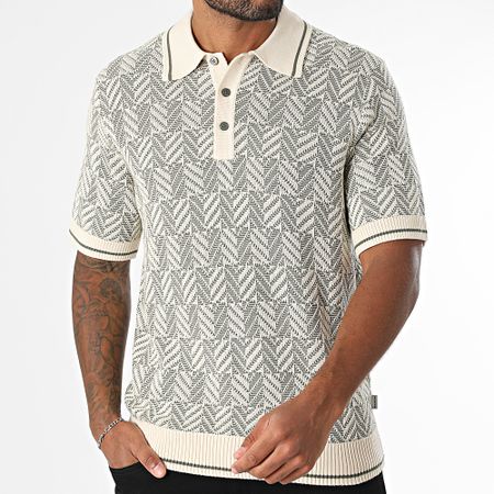 Jack And Jones - Polo de manga corta Lucody Structure Beige Verde Caqui