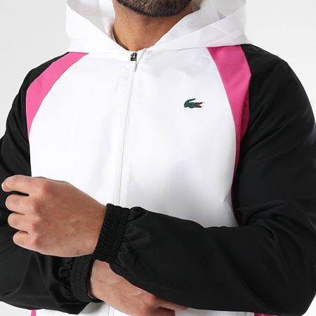 Lacoste - Chándal Negro Rosa Blanco Logo Cocodrilo
