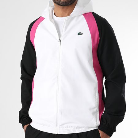 Lacoste - Chándal Negro Rosa Blanco Logo Cocodrilo