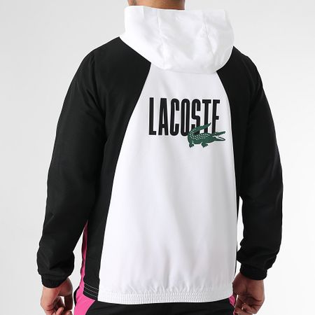 Lacoste - Chándal Negro Rosa Blanco Logo Cocodrilo