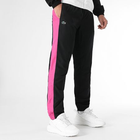 Lacoste - Chándal Negro Rosa Blanco Logo Cocodrilo