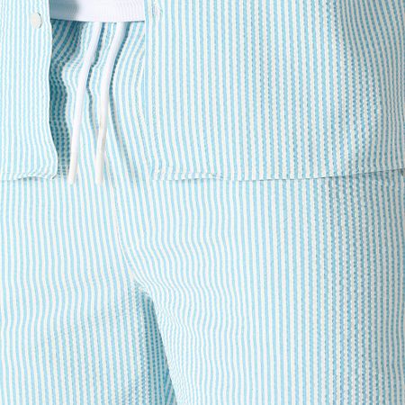 LBO - Bañador Seersucker Rayas 0395 Azul Claro Blanco