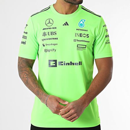 Adidas Performance - Mercedes AMG Striped Tee Shirt JZ7402 Verde Fluo