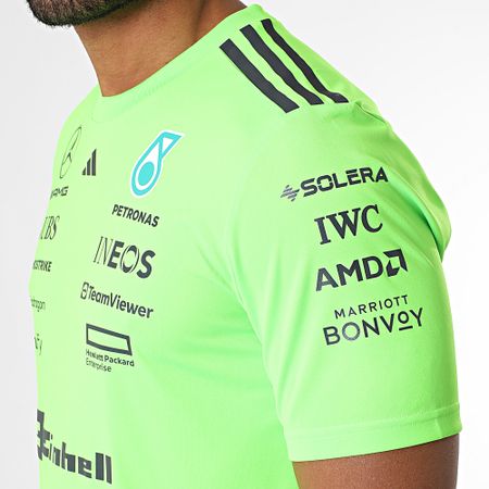 Adidas Performance - Mercedes AMG Striped Tee Shirt JZ7402 Verde Fluo