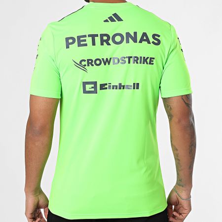 Adidas Performance - Mercedes AMG Striped Tee Shirt JZ7402 Verde Fluo